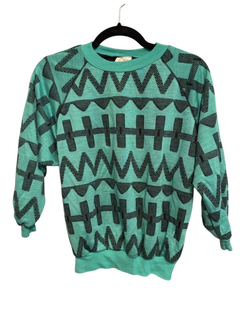 Vintage St. Michael Geometric Green Sweater